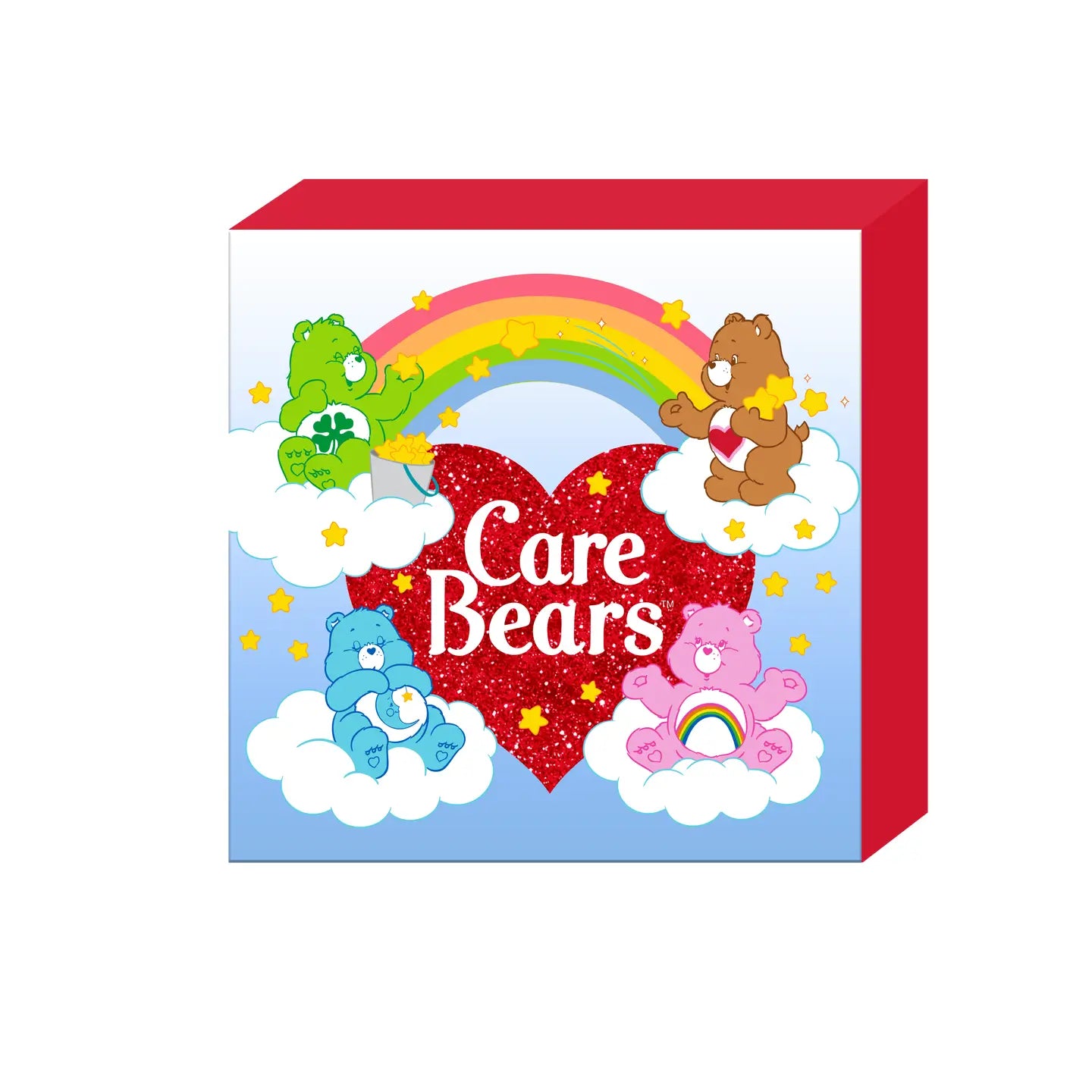 Care Bears Rainbow Glitter 6" X 6" X 1.5" Box Wall Sign