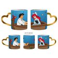 The Little Mermaid- Ariel Shaped Handle Foil 14oz Ceramic Mug – 2 Pack