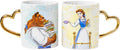 Beauty & the Beast Heart Shaped Handles Coffee Mug Set (2)
