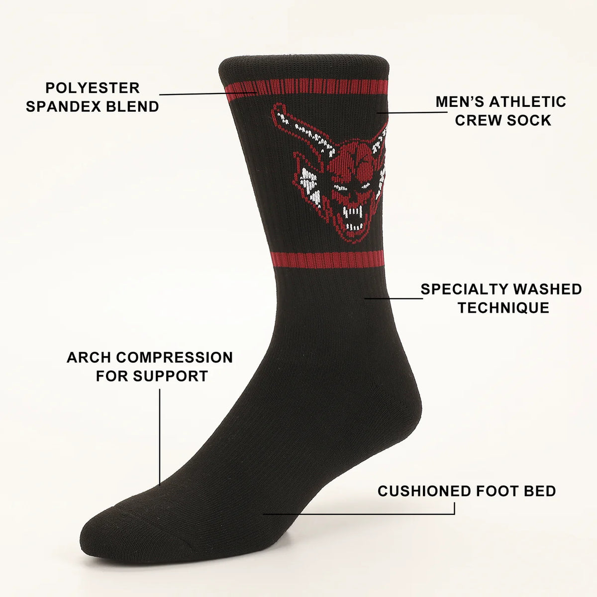 Stranger Things 4- Hellfire Club Socks