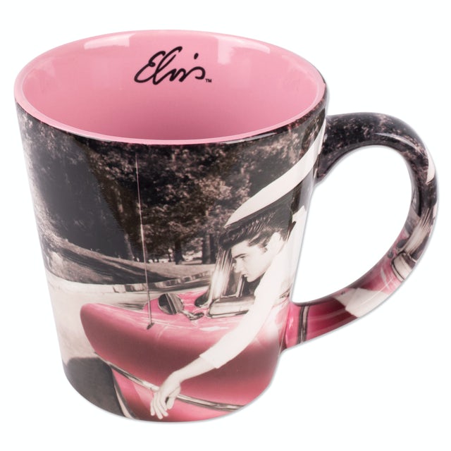 Elvis- Car/Graceland Pink Latte Mug