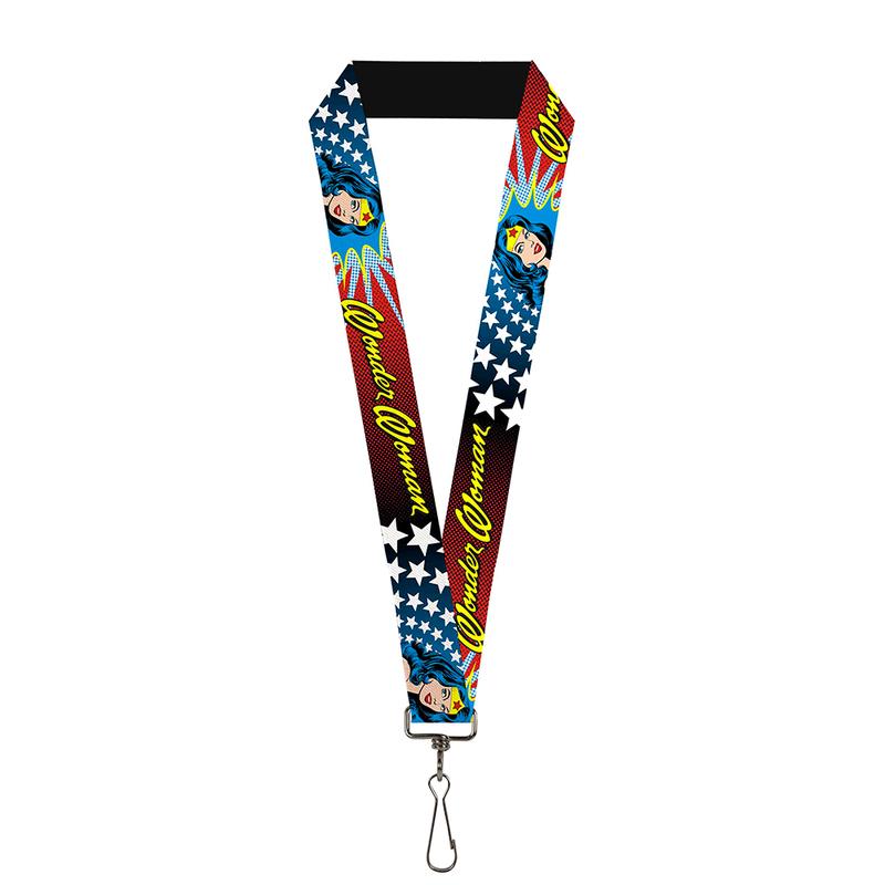 Wonder Woman Face w/ Stars Lanyard