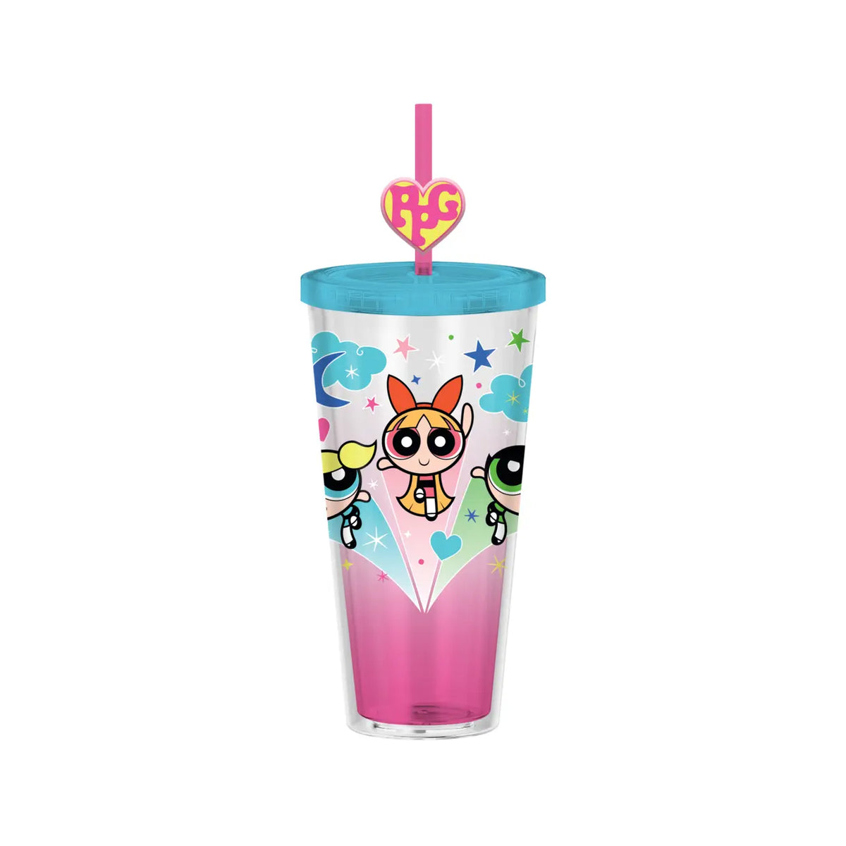 Powerpuff Girls Trio Star Power 24oz Cold Cup w/ Lid & Straw