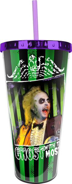 Beetlejuice Foil Cup w/ Straw