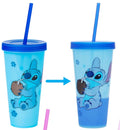 Lilo & Stitch- Stitch 24 oz. Color Change Plastic Cup with Straw