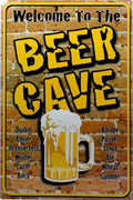 Beer Cave Tin Sign