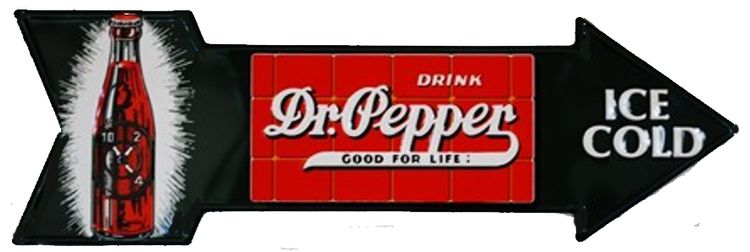 Dr. Pepper Arrow Tin Sign