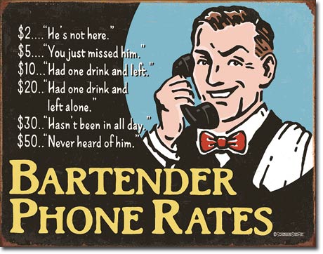 Bartender's Phone Rates