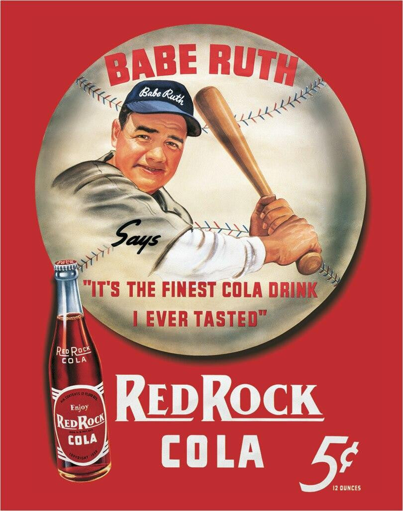 Babe Ruth Red Rock Cola Sign