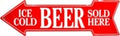 Ice Cold Beer Sold Here Arrow