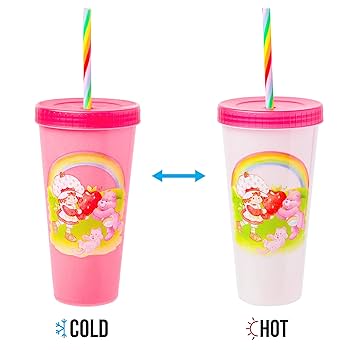 Care Bears X Strawberry Shortcake Color Changing Tumbler with Straw (Pink)